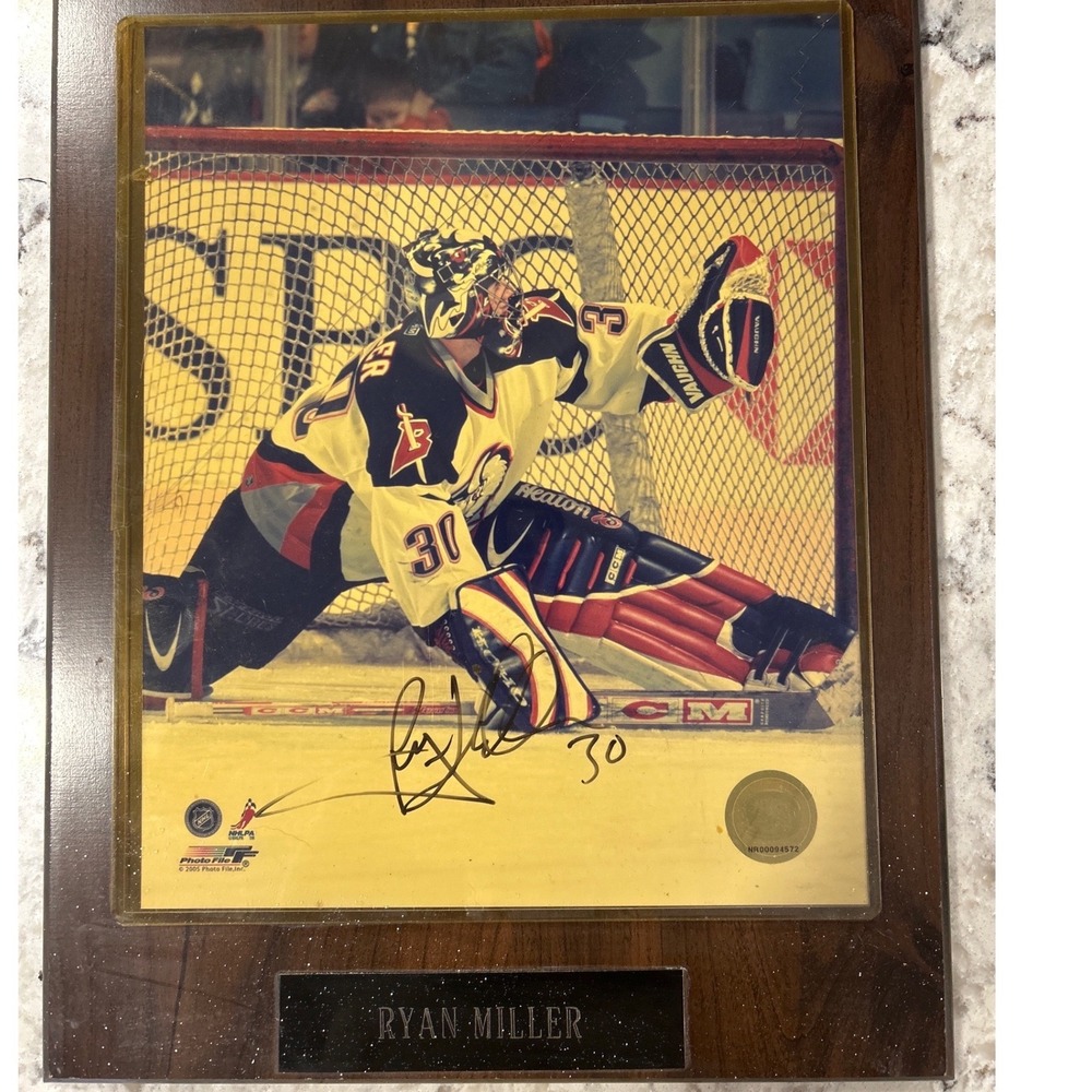 Ryan Miller Buffalo Sabres Signed Autographed NHL Plaque Hologram 2005 Goalie 30